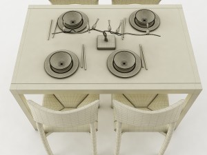 dining table set 55 Modelo 3D