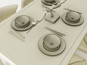 dining table set 55 Modelo 3D