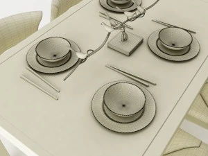 dining table set 55 3D Model