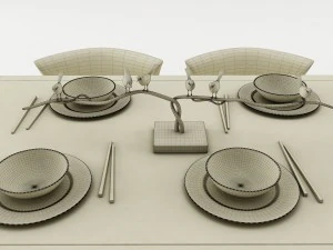 dining table set 55 3D Model