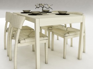 dining table set 55 Modelo 3D