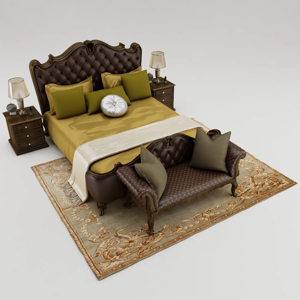 bedroom set 003 3D Model .c4d .max .obj .3ds .fbx .stl .blend