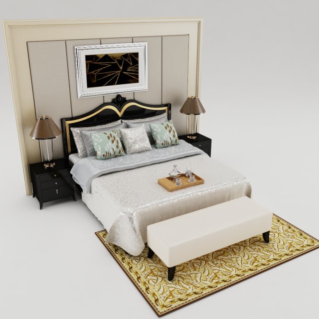 bedroom set 004 3D मॉडल .c4d .max .obj .3ds .fbx .stl .blend 