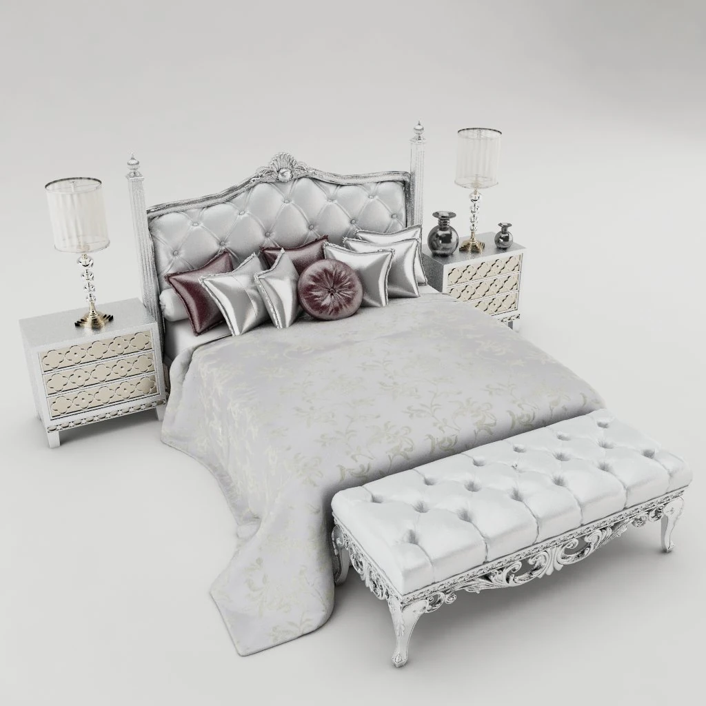 bedroom set 005 3D Model .c4d .max .obj .3ds .fbx .stl .blend
