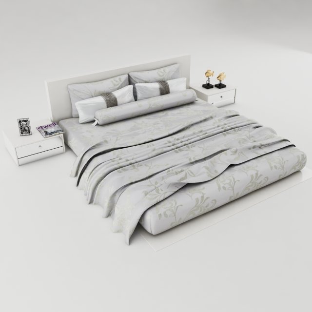 bedroom set 007 3D 模型 .c4d .max .obj .3ds .fbx .stl .blend 