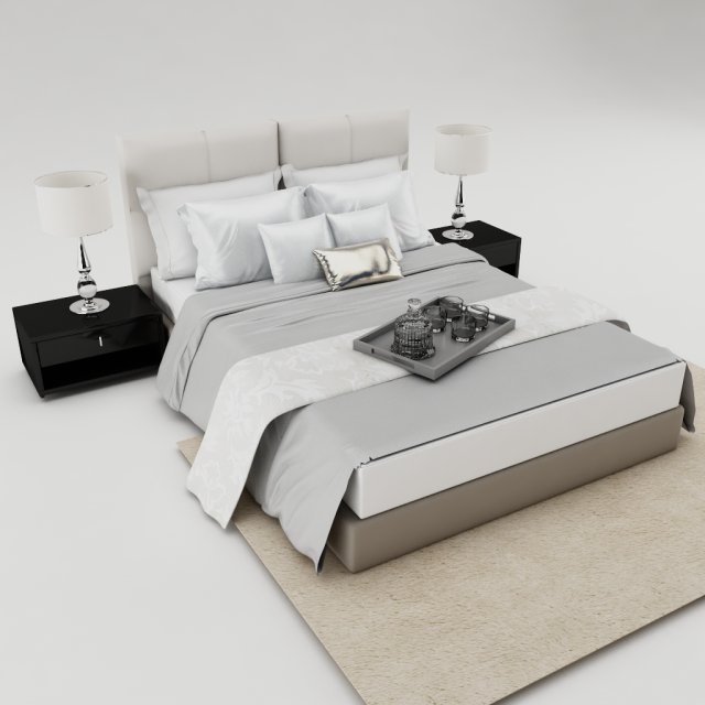 bedroom set 008 Model 3D .c4d .max .obj .3ds .fbx .stl .blend 