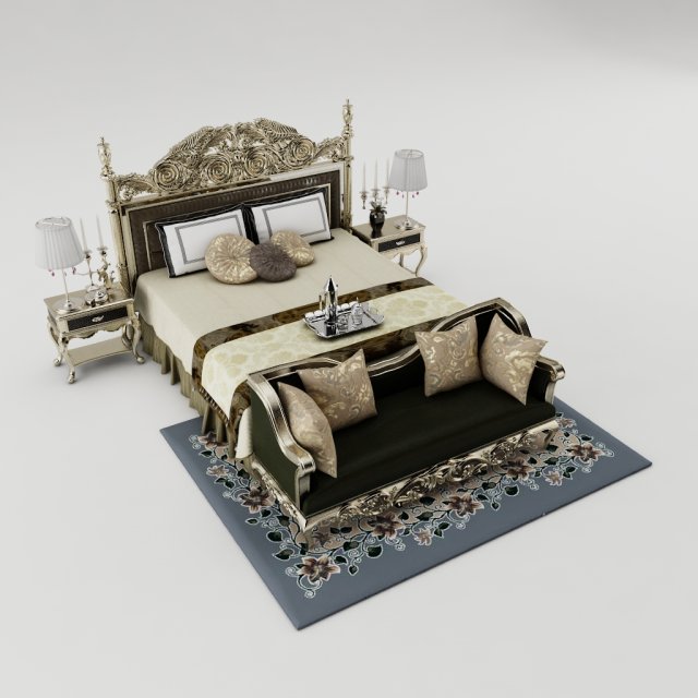 bedroom set 009 Model 3D .c4d .max .obj .3ds .fbx .stl .blend 