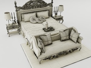 bedroom set 009 Model 3D