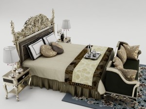 bedroom set 009 Model 3D