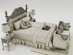 bedroom set 009 Model 3D