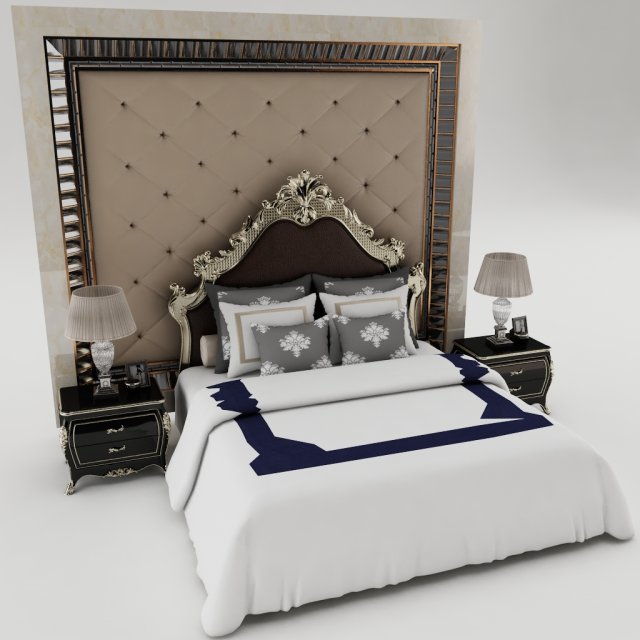 bedroom set 012 3D Model .c4d .max .obj .3ds .fbx .stl .blend