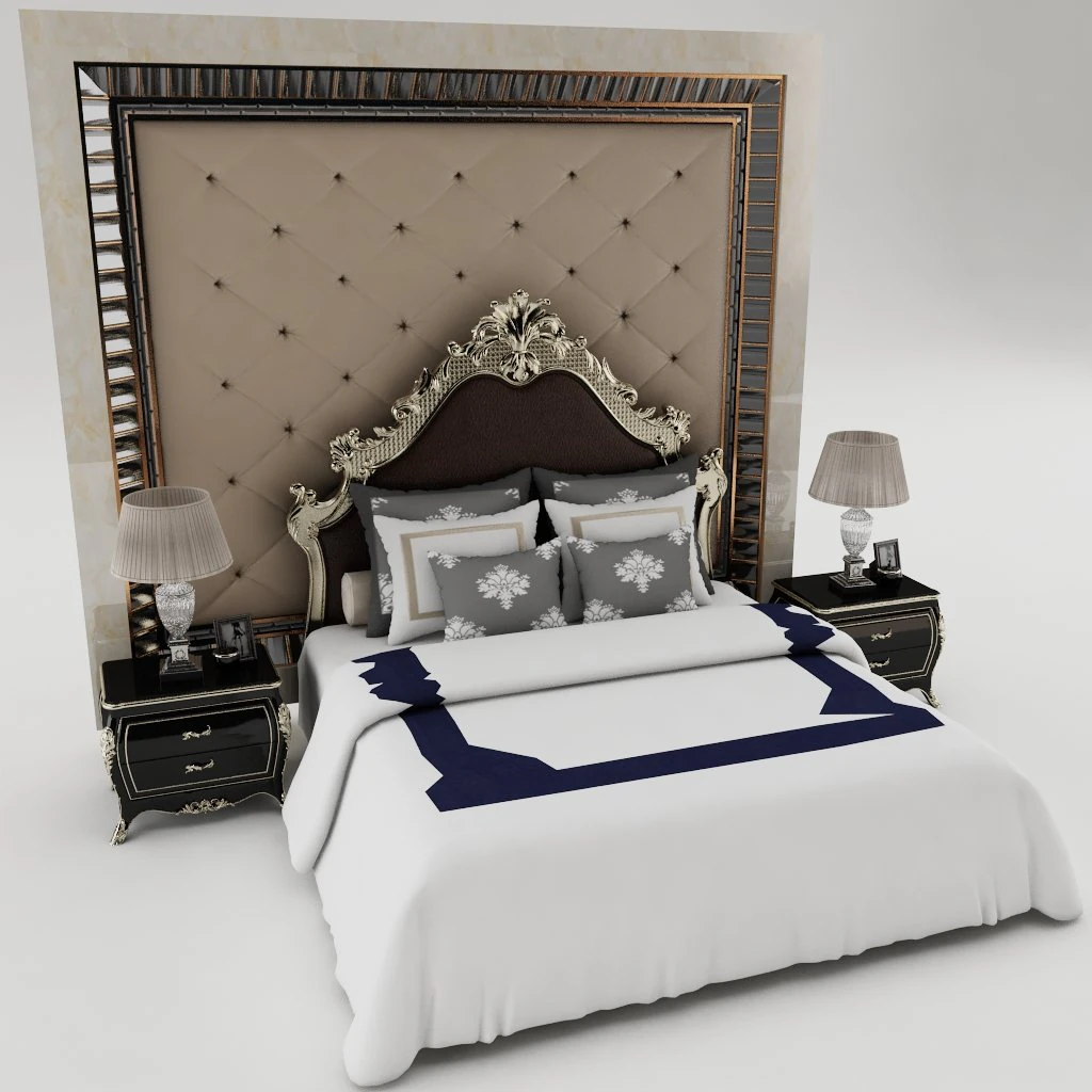 bedroom set 012 3D Model .c4d .max .obj .3ds .fbx .stl .blend 
