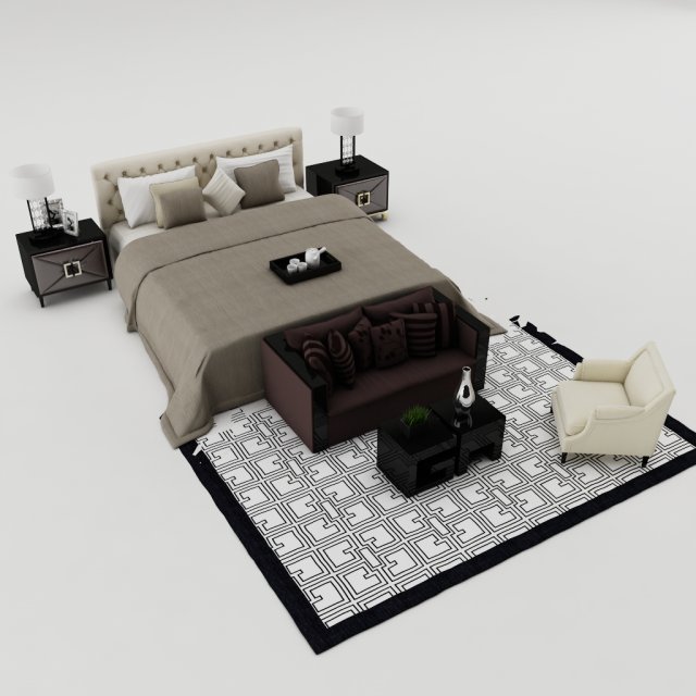 bedroom set 013 3D-Modell .c4d .max .obj .3ds .fbx .stl .blend 