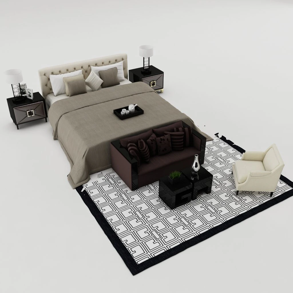 bedroom set 013 3D Model .c4d .max .obj .3ds .fbx .stl .blend 
