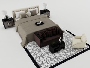 bedroom set 013 3D Model