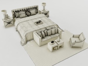 bedroom set 013 3D-Modell