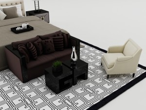 bedroom set 013 3D-Modell