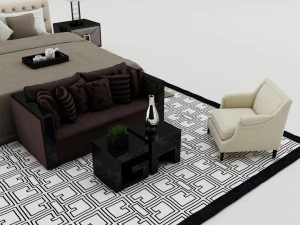 bedroom set 013 3D Model