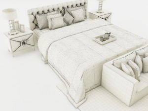 bedroom set 013 3D-Modell