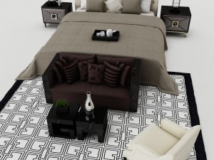 bedroom set 013 3D-Modell
