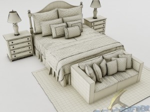 bedroom set 014 3D मॉडल