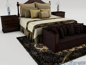 bedroom set 014 3D Model