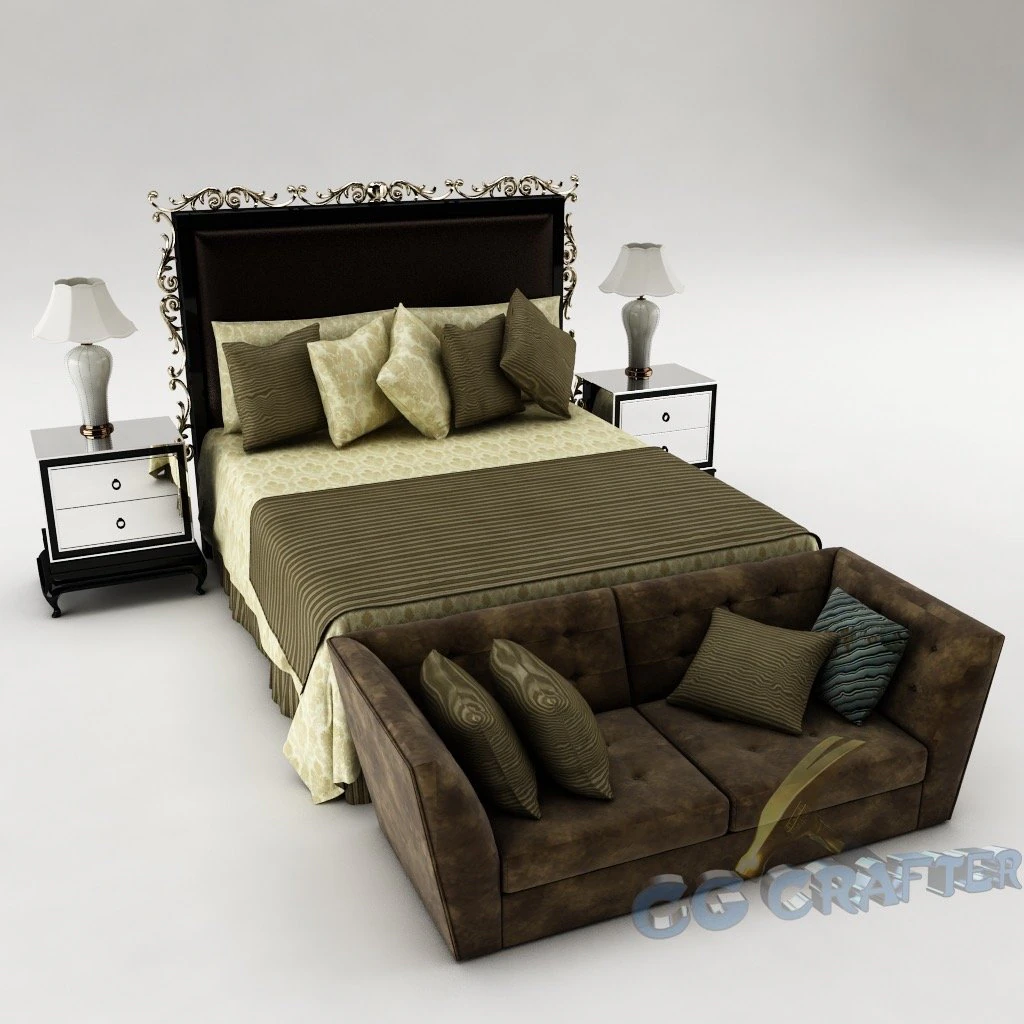 bedroom set 015 3D Model .c4d .max .obj .3ds .fbx .stl .blend 