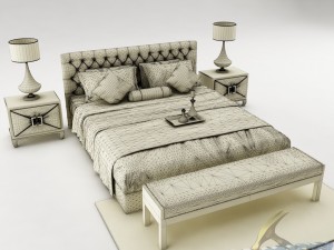 bedroom set 017 3D 모델