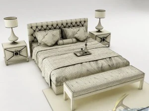 bedroom set 017 3D Model