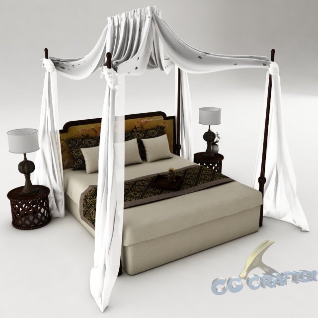 bedroom set 019 Model 3D .c4d .max .obj .3ds .fbx .stl .blend 