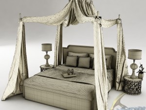 bedroom set 019 Model 3D
