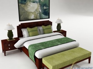 bedroom set 020 Modello 3D