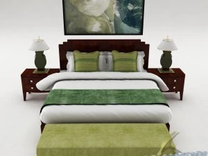 bedroom set 020 3D Model