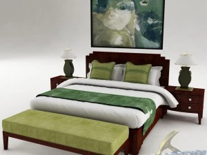 bedroom set 020 3D Model