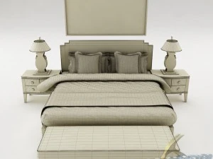 bedroom set 020 3D Model