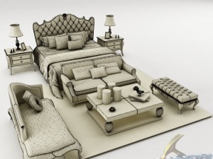 bedroom set 021 Modelo 3D