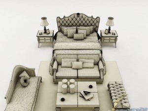 bedroom set 021 Modelo 3D