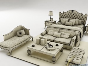 bedroom set 021 Modelo 3D
