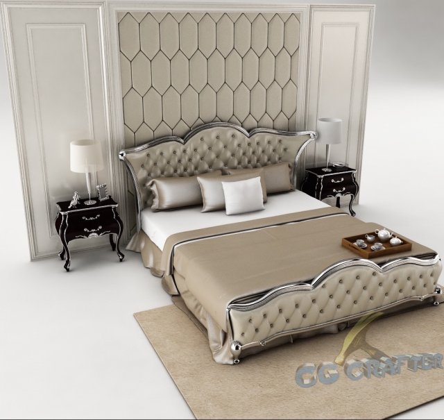 bedroom set 023 3D Модель .c4d .max .obj .3ds .fbx .stl .blend
