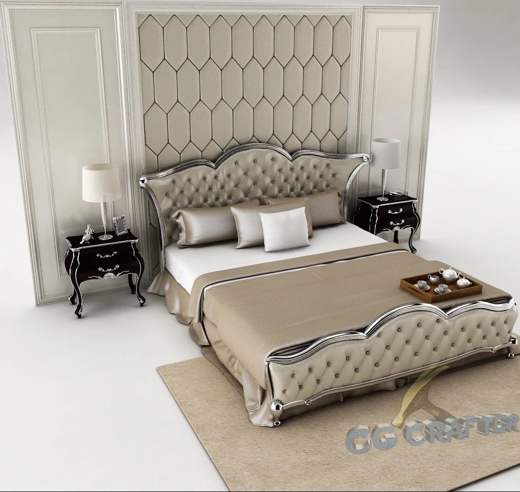 bedroom set 023 3D Model .c4d .max .obj .3ds .fbx .stl .blend