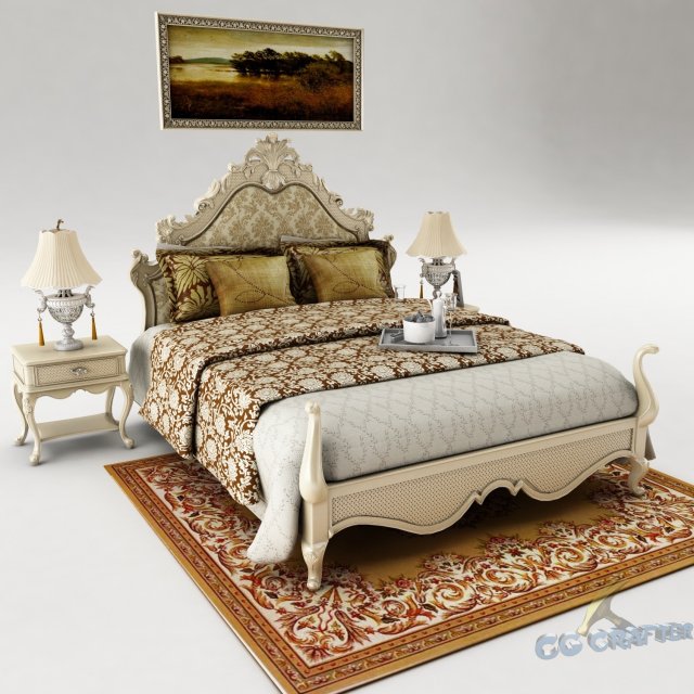 bedroom set 025 Model 3D .c4d .max .obj .3ds .fbx .stl .blend 