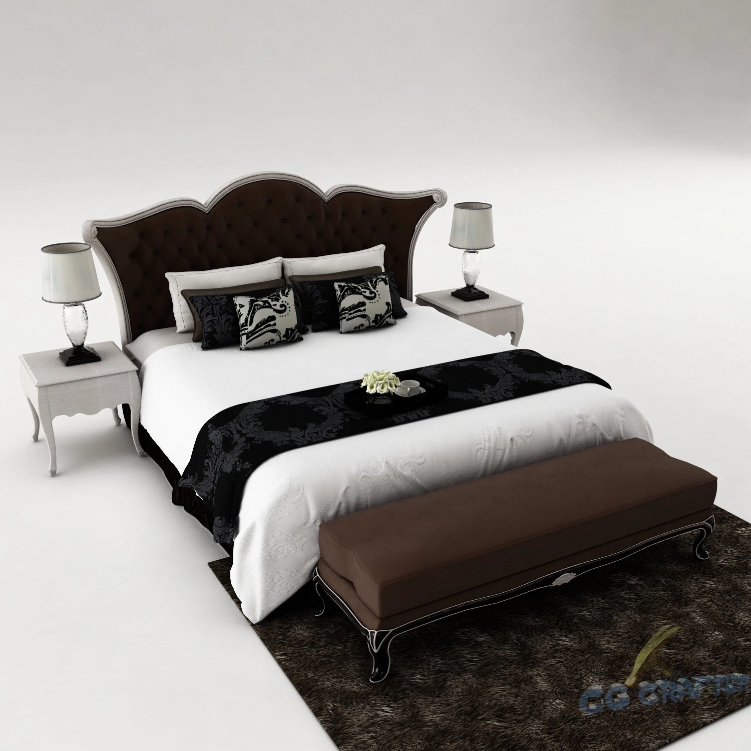 bedroom set 026 3D Model .c4d .max .obj .3ds .fbx .stl .blend