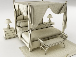 bedroom set 027 Model 3D