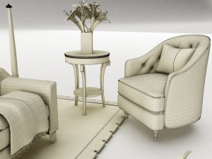 bedroom set 028 3D Model