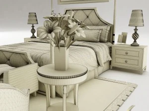 bedroom set 028 3D Model