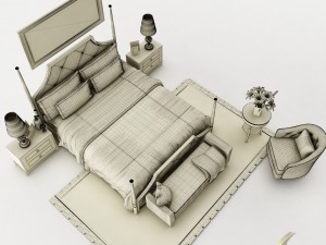 bedroom set 028 3D Model