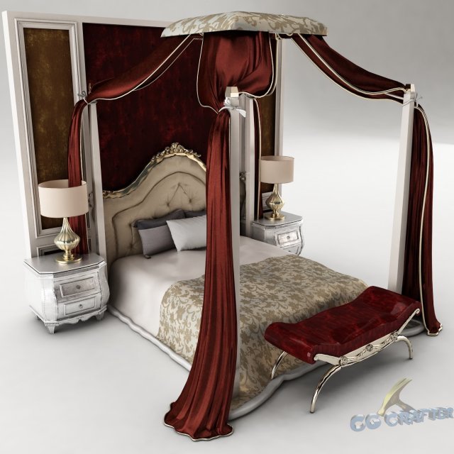 bedroom set 029 3D Model .c4d .max .obj .3ds .fbx .stl .blend 