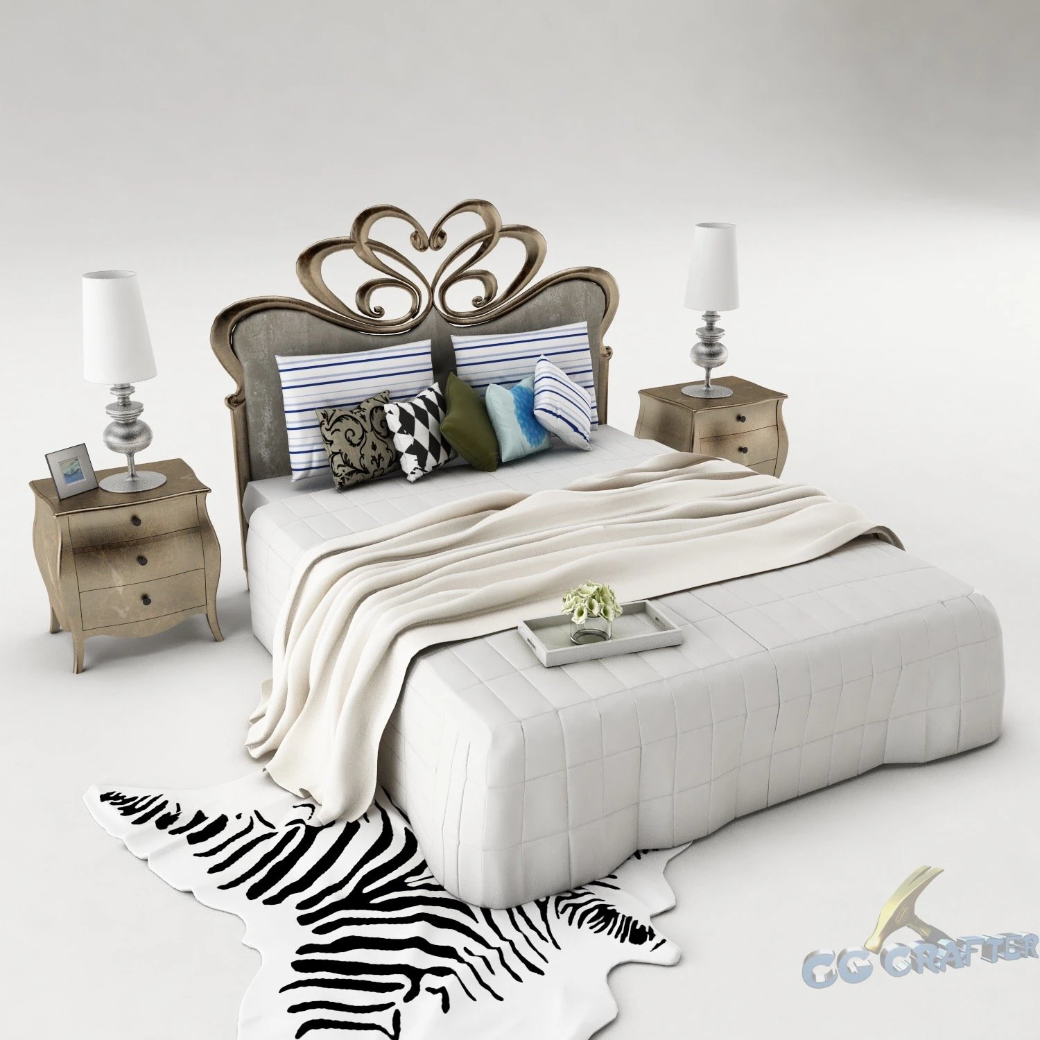 bedroom set 030 3D Model .c4d .max .obj .3ds .fbx .stl .blend 