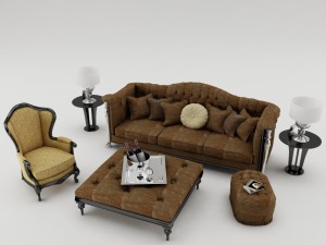 sofa set 002 3D Model