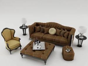 set divani 002 Modello 3D